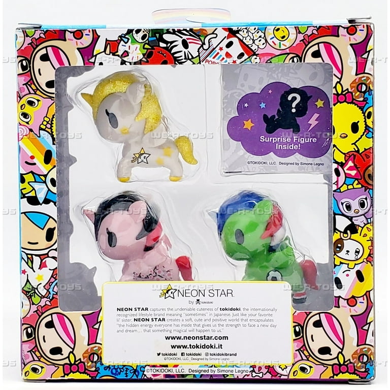 unicorn neon ソフト 新品 Tokidoki Unicorno Squad Neon Star 4 Pack Figure Set 2017
