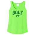 thumbnail image 4 of Golf Tank Top for Women and Teens Cute Trendy Coquette Bow Sleeveless Tee for Golfer Neon Green Tank Top XX-Large, 4 of 5