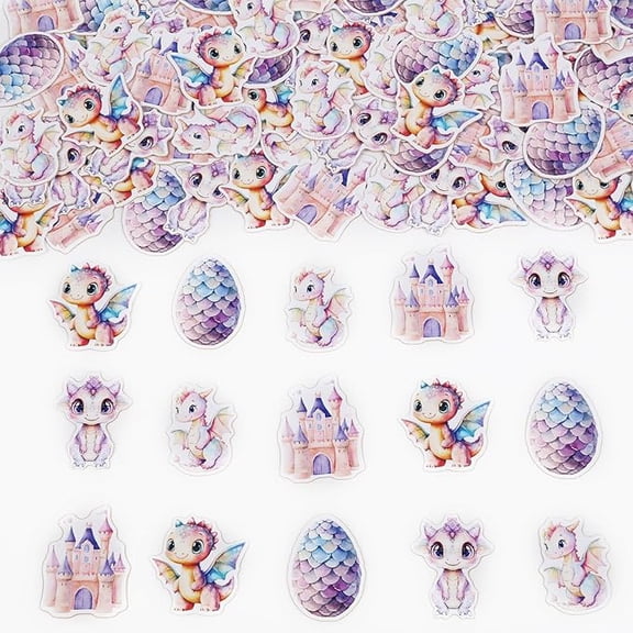 200Pcs Dragon Confetti for Table, Dragon Baby Shower Decorations Birthday Party Supplies for Girls