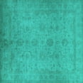 thumbnail image 1 of Ahgly Company Indoor Square Oriental Turquoise Blue Industrial Area Rugs, 8' Square, 1 of 4