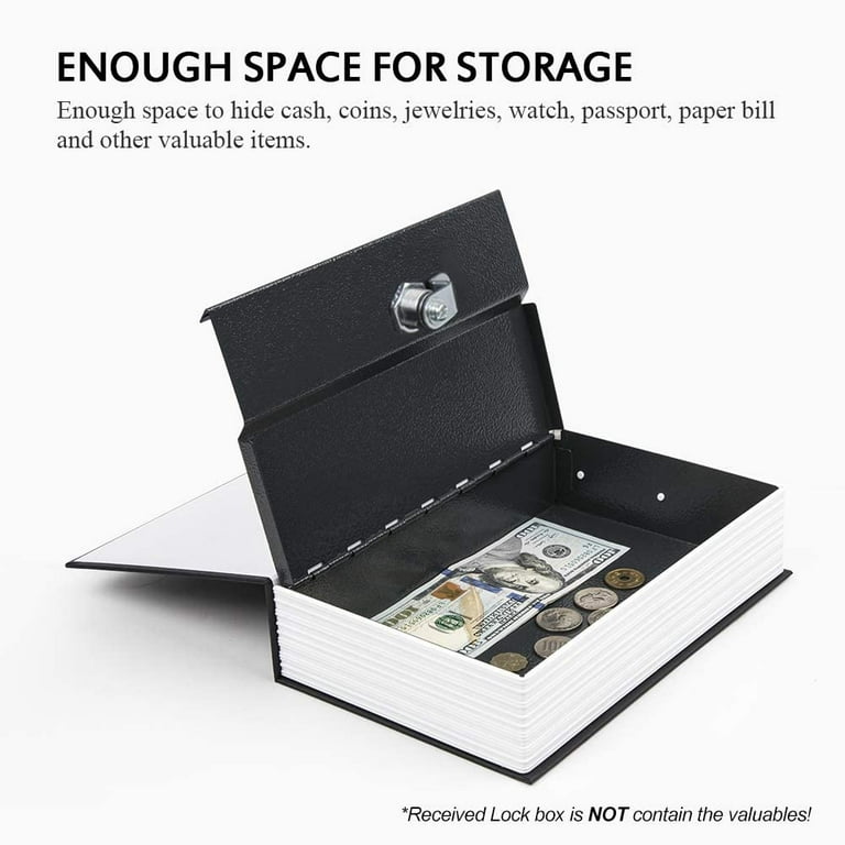 KYODOLED - Caja fuerte camuflada con forma de libro con cerradura de  combinación, caja para ocultar el dinero, secreta, caja oculta de metal,  para