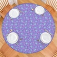 thumbnail image 2 of Purple Cartoon Narwhal Pattern Round Fitted Tablecloth with Elastic Edge,Dining Table Cover Waterproof,Outdoor Round Tablecloth for Camping,Dining,Indoor and Outdoor, 2 of 7