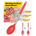 thumbnail image 2 of Pack of 2 Large Silicone Cooking Spoons,Non Stick Solid Basting Spoon,Heat-Resistant Kitchen Utensils for Mixing,Serving,Draining,Stirring (RED), 2 of 7