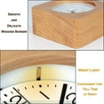 thumbnail image 4 of Square Wooden Alarm Clock with Arabic Numerals, Non-Ticking Silent, Backlight, Battery Operated, Nature, 4 of 5
