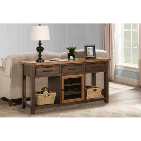 Hilale Furniture Tuscan Retreat Sofa Table With Wine Rack And Two 2 Baskets