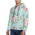 thumbnail image 3 of Naloa Vintage Floral Men's Casual Hooded Collar Drawstring Hoodies Pullover Sweatshirts Casual Long Sleeve Shirts-XX-Large, 3 of 7
