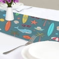 thumbnail image 4 of Yayeee Table Runner 90 inches Long for Home Kitchen Rectangle Dining Table Holiday Party Decoration, Cartoon Beach Pattern, 4 of 7