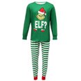 thumbnail image 1 of Pijamas Navideñas Conjunto de 2 piezas a juego Traje informal de ropa de hogar navideña con estampado de dibujos animados Kuymtek Verde*papá T 3EG para Unisex, 1 of 9
