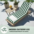thumbnail image 6 of Outdoor Patio Chaise Lounge Chair Cushions, 1piece, 80" x 26" x 3" Waterproof Pool Beach Recliner Replacement Cushion with Ties（green white,1pcs), 6 of 6