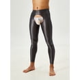 thumbnail image 2 of Jhaoyu Men's Hollowing Out Silky Compression Tights Pants Base Layer Breathable Training Leggings Grey XL, 2 of 3