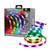 Monster Smart Indoor 10 ft Sound Reactive App Controlled Multicolor LED Strip Lights