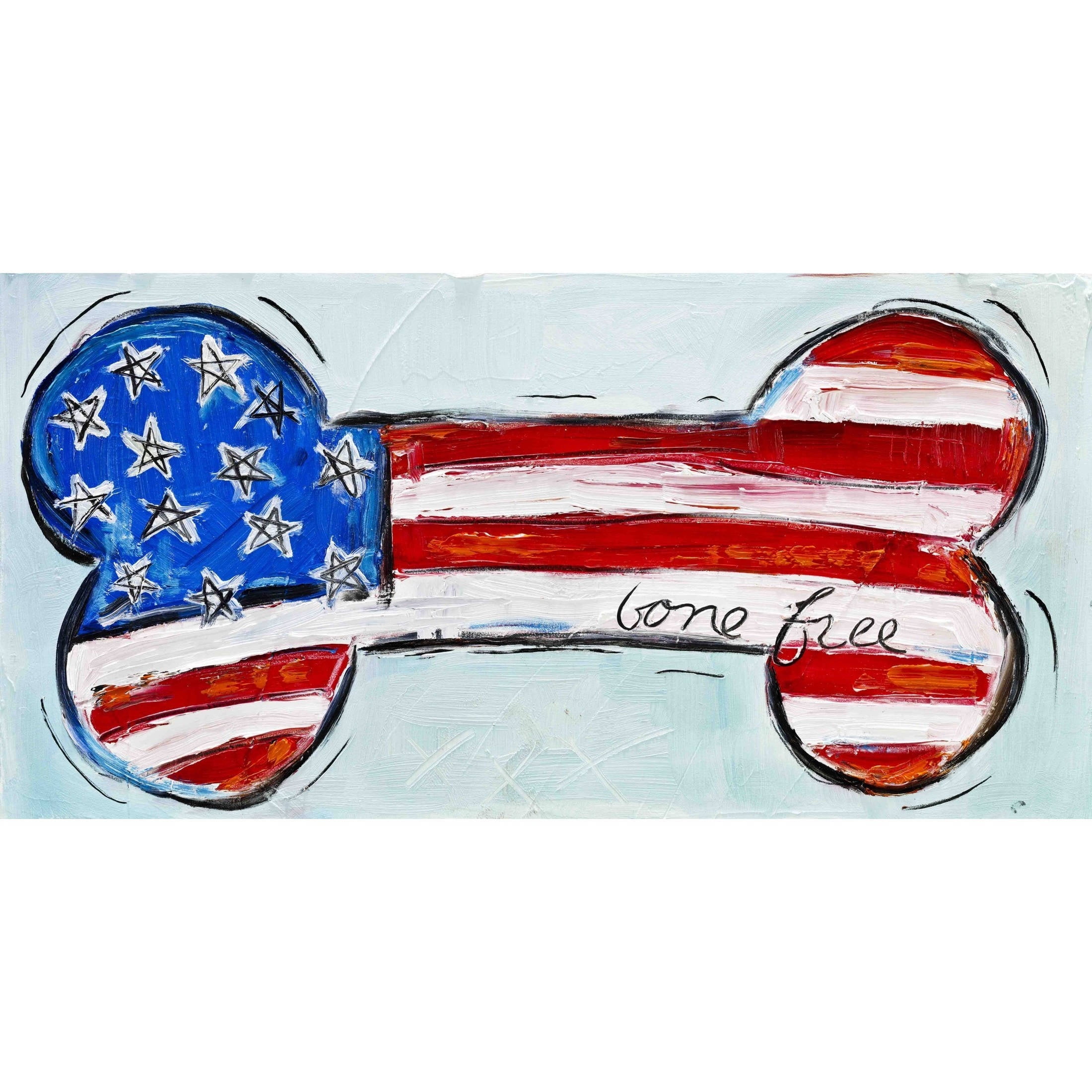 Marmont Hill Inc Marmont Hill - Bone Free by Tori Campisi Painting Print on Canvas - Multi-color