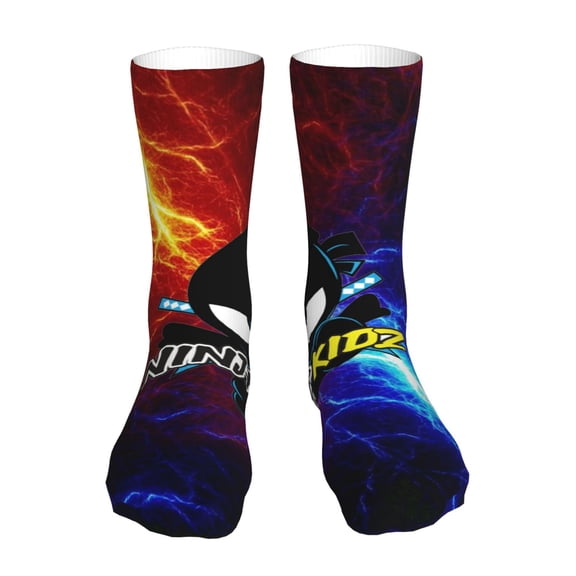 Ninja Kidz Socks Lightweight Casual Knitted Socks Soft Elastic Sockings Tube Socks For Men Women