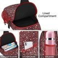 thumbnail image 4 of Sling Backpack,Red Christmas Snow Pattern Sling Bag with Water Bottle Holder,Waterproof Sling Bag for Men/Women with Headphone Jack for Hiking,Travel, 4 of 6