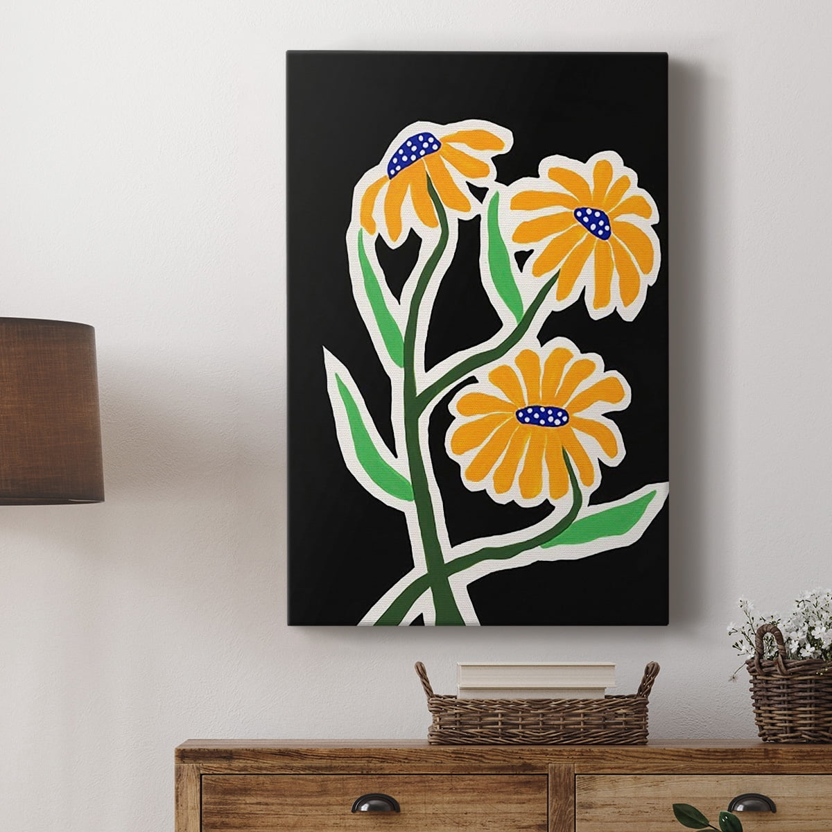 Pop Flowers I Premium Gallery Wrapped Canvas - Ready to Hang