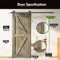 thumbnail image 3 of Homacer 5-in-1 Design 34'' W x 84'' H x 1-3/8'' D Solid Wood Barn Door, Finished and Unassembled, with Pre-drilled Holes for Easy Assemble and Pre-routed Groove, Interior Only (Gray), 3 of 7