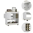 thumbnail image 5 of Bar Cart Aloha, Lower Panel, Six Bottle Cubbies, One Cabinet, Light Oak / White Finish, 5 of 6