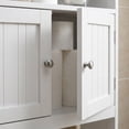 thumbnail image 3 of Over The Toilet Storage Cabinet, 2-Tier Bathroom Space Saver with 2 Doors, Freestanding Wood Organizer Shelf, MDF Toilet Rack, 25.98 x 9.05 x 69.92 in, White, 3 of 8