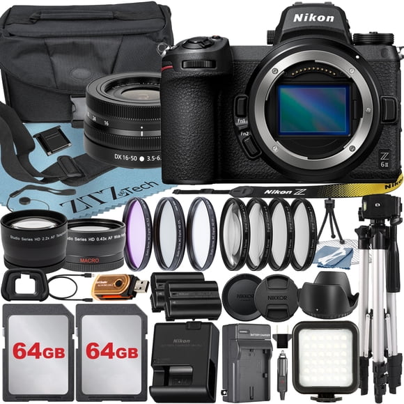 Nikon Z6 II Appareil Photo Sans Miroir avec Objectif Zoom NIKKOR Z DX 16-50mm VR + Carte 64 Go + Étui + Téléobjectif + Trépied + Ensemble d'Accessoires ZeeTech