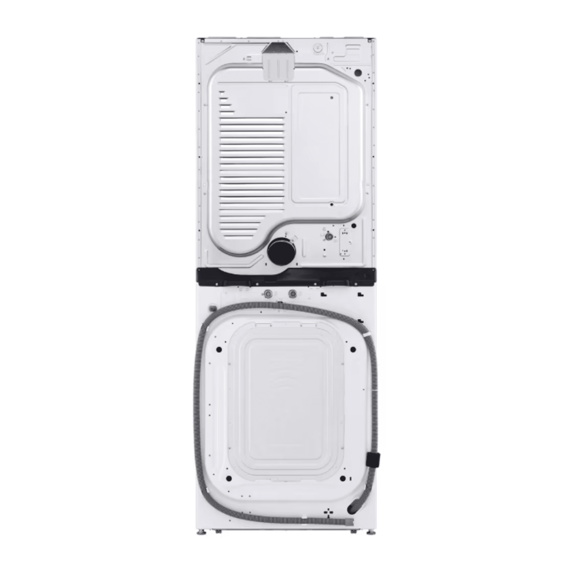 LG 27 Inch Electric Laundry Center with 5.0 cu ft Ultra Large Washer Capacity, 7.4 cu ft Dryer Capacity, AI Technology in White SWWE50W4