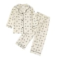 thumbnail image 5 of Childrens Pajama Long Sleeved Button Home Clothes Cute Cartoon Pattern Pajama Set 6 12 24 Months 1T 2T 3T 4T 5T 6T Children Black,3-4 Years, 5 of 5