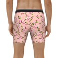 thumbnail image 2 of Men's Boxer Briefs, berry blossom branches bees Soft and Breathable Mens Underwear Boxer Briefs With Widen Waist, 2 of 5