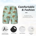 thumbnail image 3 of Balery Cute Sea Turtles Bañador para hombre, shorts de playa de secado rápido con entrepierna y forro de compresión-Large, 3 of 6