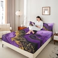 thumbnail image 4 of jejeloiu Marble Glitter Queen 4-Piece Luxury Fluid Abstract Sheet Set, 4 of 7