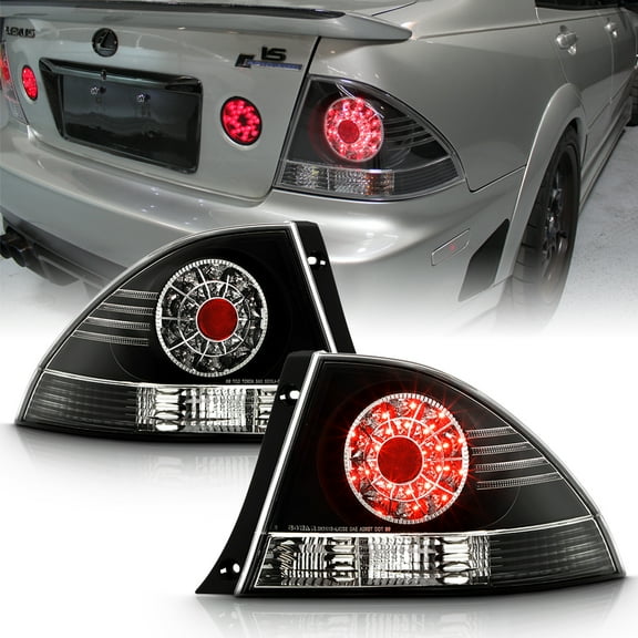 For Black 2001-2005 Lexus IS300 Super-Flux LED Tail Lights Lamps Pair Left Right
