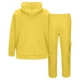thumbnail image 4 of NEW YORK USA Men's Winter 2-Piece Sweatsuit, Zippered Sweatshirt Jacket and Jogger Pants, Casual Sports Set For Cold Weather Outdoor Wear,Yellow,L, 4 of 4