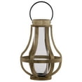thumbnail image 2 of Urban Trends Collection  Wood Round Bellied Lantern with Metal Handle & Hurricane Candle Holder - Natural Finish - Brown, 2 of 2
