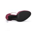 thumbnail image 6 of BLISSFUL STEP Women's Shoes Round Toe Stiletto Heel T-Strap Sandals Burgundy 6.5, 6 of 8