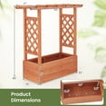 thumbnail image 3 of Gymax Raised Garden Bed Wooden Elevated Planter w/Side Trellis & Hanging Roof, 3 of 9