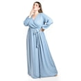 thumbnail image 4 of Vestido elegante de manga larga Roman Fashion /Tallas Extras, 2009 (Azul claro) azul 42, 4 of 5