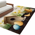 thumbnail image 2 of Spring 3'x5' Washable Rug, Farmhouse Birds Cages Eggs Botanical Flowers Non-Slip Area Rugs for Entryway Kitchen Classroom, StainResistant Dorm Throw Carpet, Low Pile Soft Indoor Floor Mat, 2 of 9