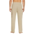 thumbnail image 3 of Pinspark Men's Baggy Cargo Sweatpants Open Bottom Straight Leg Loose Fit Drawstring Waist Deep Pockets, 3 of 6