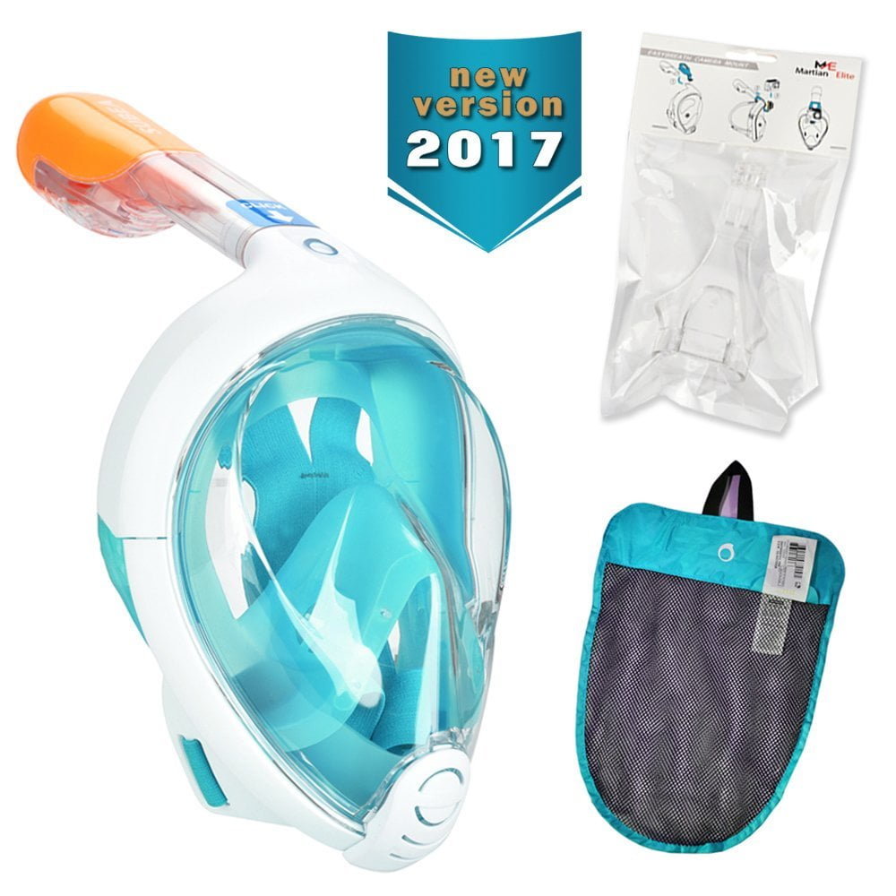 Tribord (Subea, 2017 Version) Easybreath Full Face Snorkel Mask with GoPro Mount, Enhanced Anti-Fog and Anti-Leak by Decathlon