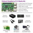 thumbnail image 2 of Viaboot Raspberry Pi 3 Keyboard (Bluetooth Edition) Kit with Premium Black Case, 2 of 9