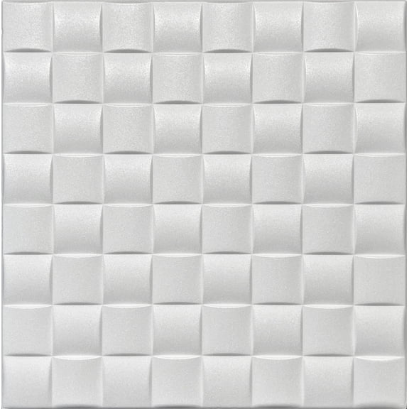 20x20 Styrofoam Ceiling Tiles Glue-Up Decorative Panels for Easy DIY Install, Home & Basement Renovation. R35 Square Fusion, Plain White, Lot/8