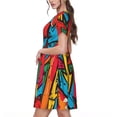 thumbnail image 2 of Saiise Robes d'Été Motif Graffiti Flèche Colorée pour Femmes T-Shirt Décontracté Manches Courtes Robe de Plage Florale avec Poches, 2 of 6