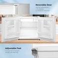 thumbnail image 5 of Antarctic Star Mini Fridge Compact Refrigerator with Freezer, Single Reversible Door, Dorm Fridge, Removable Glass Shelf, Defrost Button, for Bedroom, Office, Garage, 1.4 Cu. Ft, White, 5 of 14