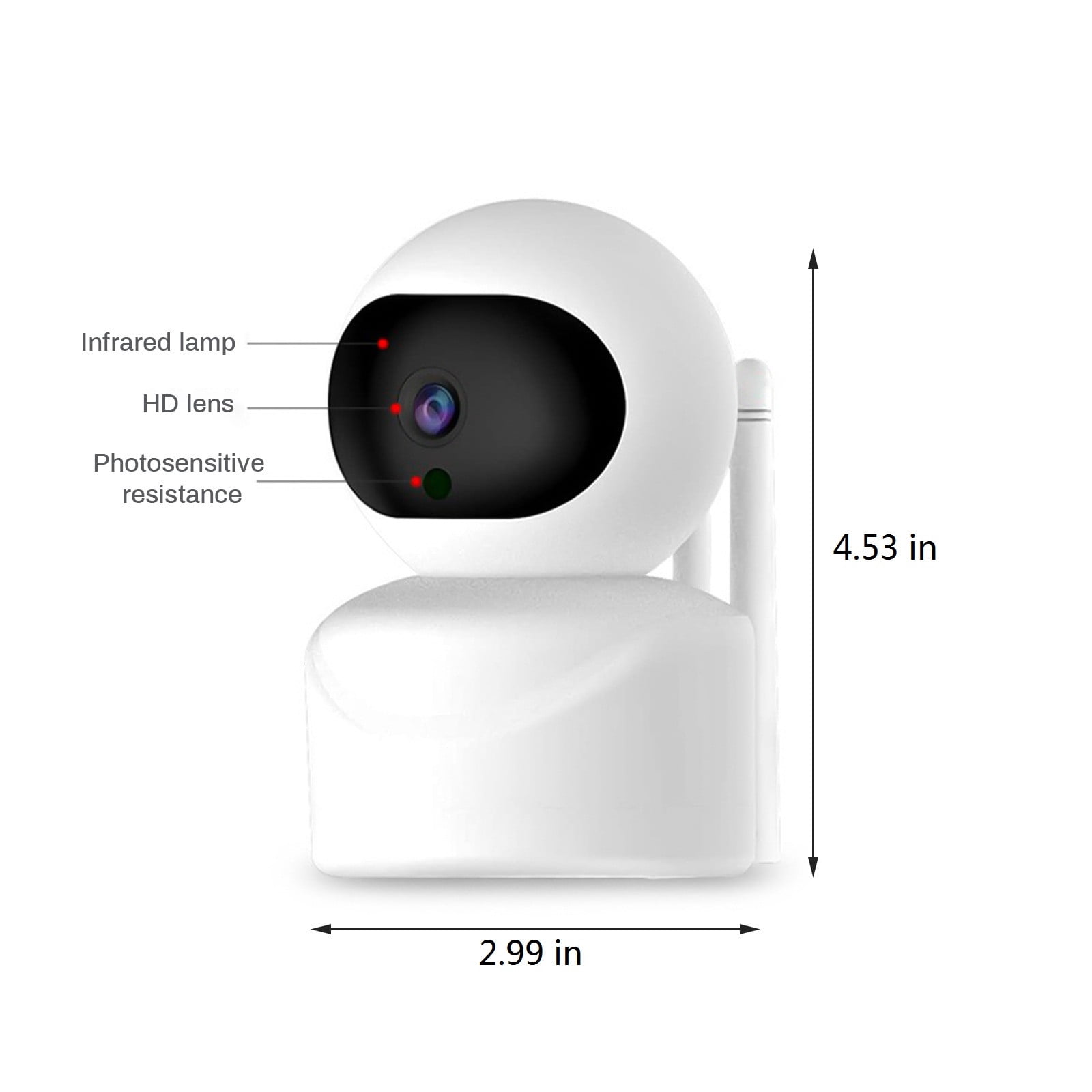 Oggfader Indoor Security Camera HD WiFi Camera For Home Security 2.4GHz WiFi Motion Detection Night Vision 2-Way Audio Ideal For Baby Monitor,White
