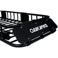 thumbnail image 3 of 64 Inch Universal Steel Rooftop Cargo Carrier Basket Heavy Duty Roof Rack for SUV Truck Jeep Overlanding Camping Gear Hauling Travel Off Road Black with Wind Fairing Tie Down Straps Easy Install, 3 of 20