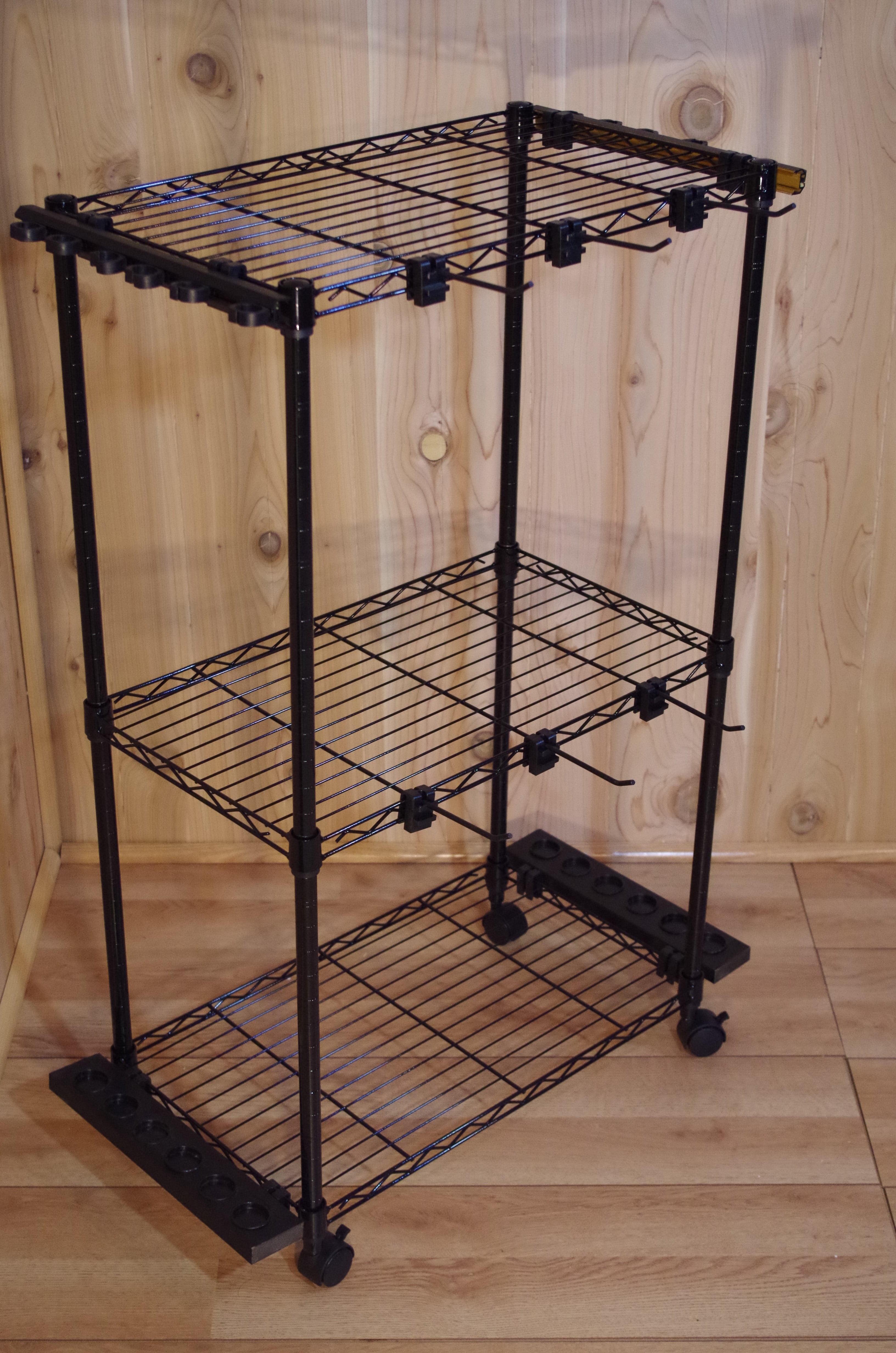 Old Cedar Outfitters Tackle Trolley with Adjustable Shelves and Racks to Store Up to 12 Fishing Rods