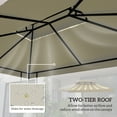 thumbnail image 3 of Outsunny 9.8' x 13.1' Gazebo Replacement Canopy, 2-Tier Top Cover for 84C-101 Outdoor Gazebo Model 84C-101, Cream (TOP ONLY), 3 of 9