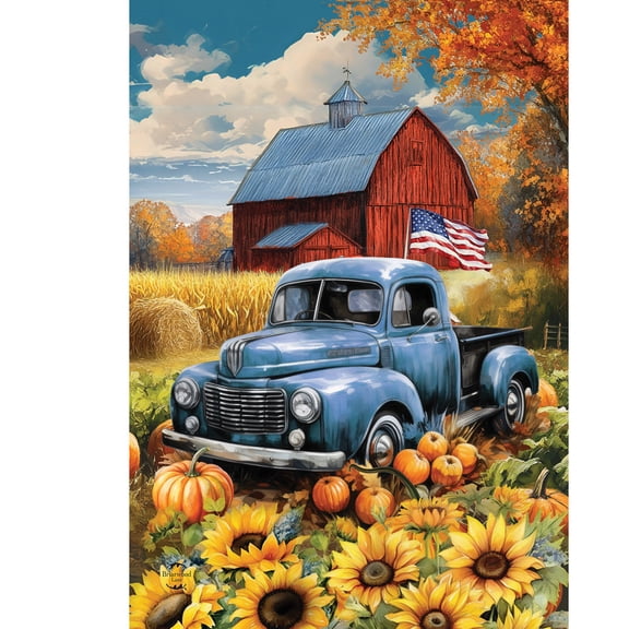 Briarwood Lane House Flag 40x28 For Outdoor American Fall Farm For Fall House Flag