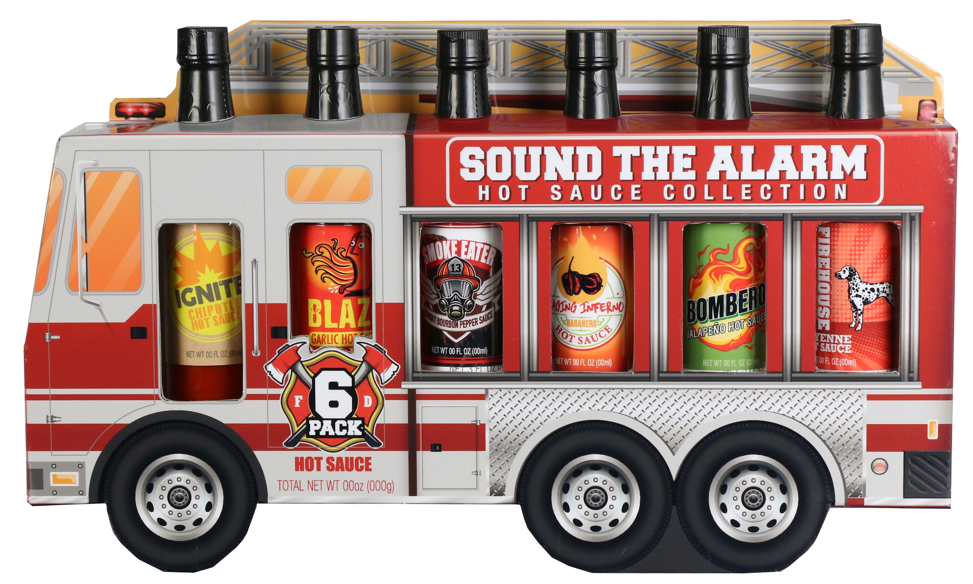 Sound the Alarm Fire Truck Hot Sauce Collection (Includes 6 Unique Hot