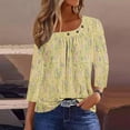thumbnail image 1 of Fiudx Ropa de Mujer Blusa de Manga 3/4 a La Moda para Mujer, Camiseta Estampada, Top Informal, 1 of 5