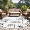 thumbnail image 4 of Black Dandelion Round Area Rug 8Ft Washable Large Circle Rugs for Living Room Dorm, Spring Country Modern Minimalist Flower Non-Slip Carpet Floor Mats Indoor Outdoor Carpet Runner Home Decor, 4 of 8