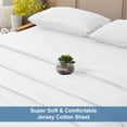 thumbnail image 3 of Dan River Bed Sheet Set Queen 4 Piece White Breathable Soft Cotton Jersey Sheets with Deep Pockets, Unisex, 3 of 11